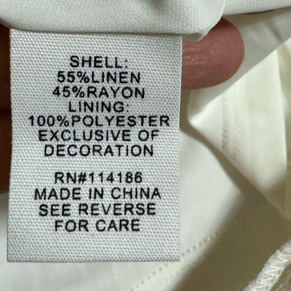 NWT ADYSON PARKER
Lined Linen Flutter Sleeve Dress, Size 2X, Ivory - Picture 5 of 13